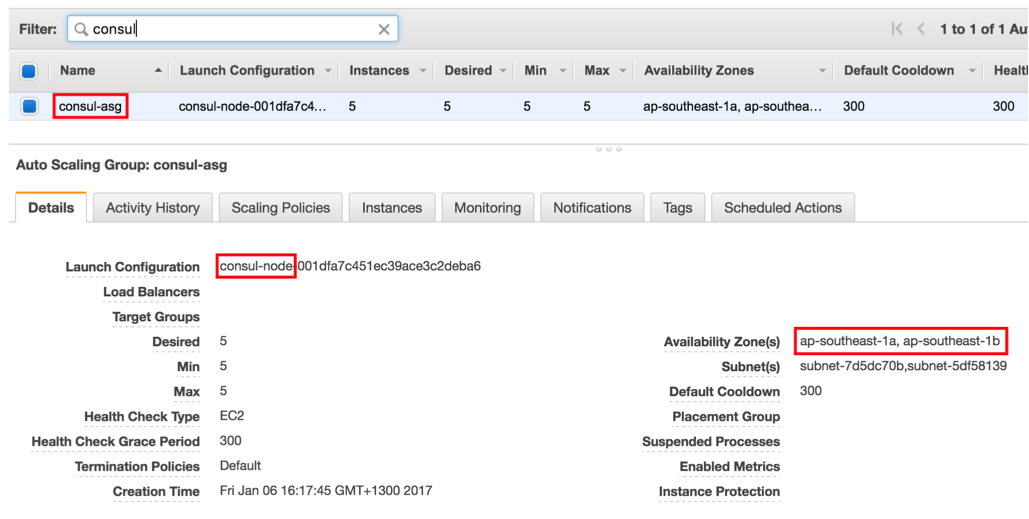 Auto scaling group and launch configuration