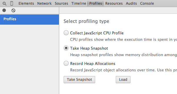 Take Heap Snapshot